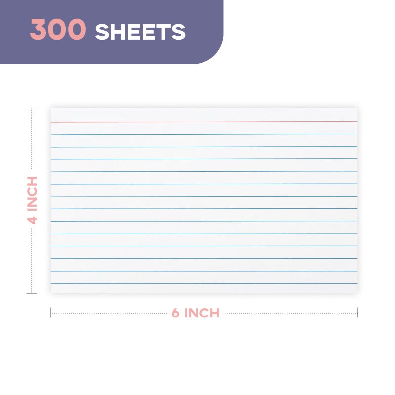 Goefun 300 Pack 4x6 Lined Note Cards - Goefun 90LB White Index Cards 4 x 6 Ruled Flashcards for Studying, Note Taking and To Do List - Image 2